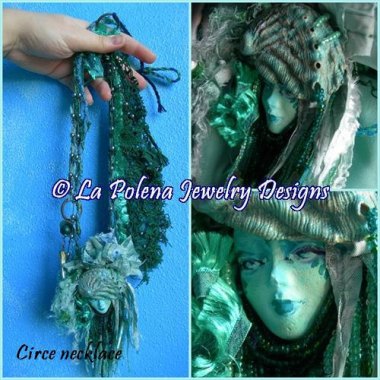 LaPolena is dying to make you one of these horrible Venetian mask necklaces. Don't encourage her. She'll just make more
