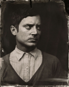 EXCLUSIVE PREMIUM RATES APPLY- Elijah Wood poses for a tintype (wet collodion) portrait at The Collective and Gibson Lounge Powered by CEG, during the 2014 Sundance Film Festival in Park City, Utah. (Photo by Victoria Will/Invision/AP)
